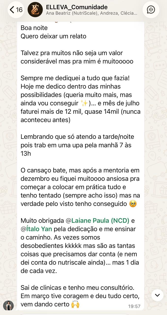 Depoimento de aluna do Programa de Aceleração Elleva 2